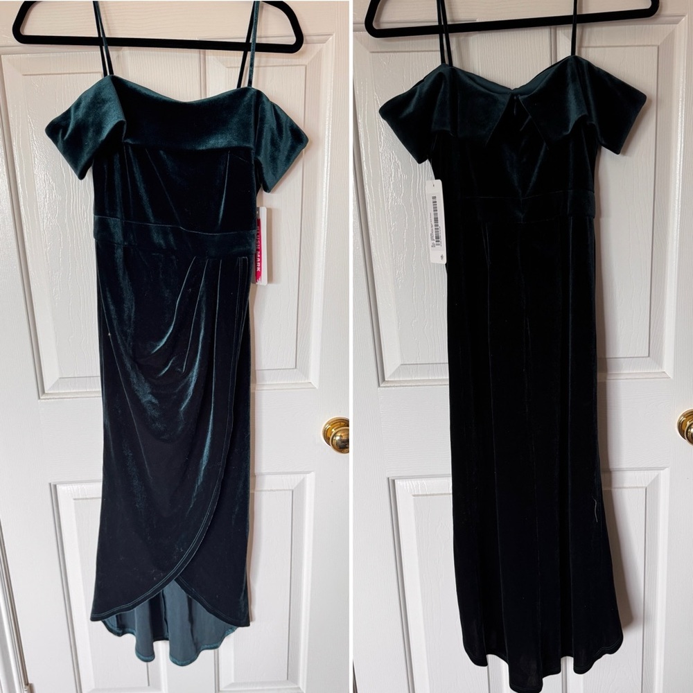 🆕 NWT Green Velvet Off-Shoudler Dress